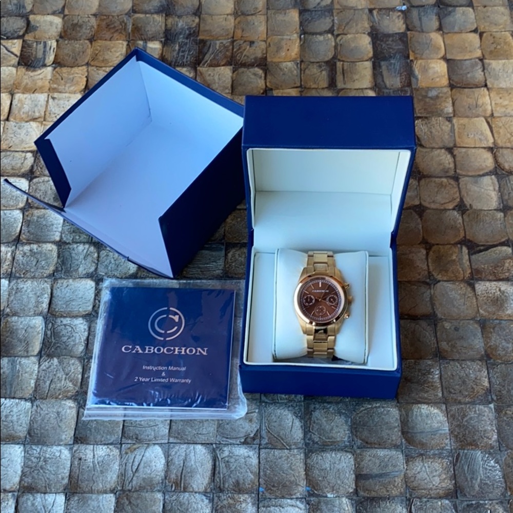 Cabochon rose gold watch - style 1120